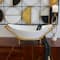 CosmoLiving by Cosmopolitan 25" White Glass Kitchen Serving Bowl with Gold Metal Stand